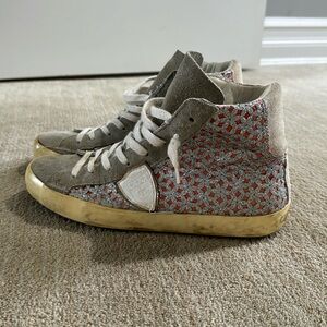 Phillip Model Glitter High Top Sneakers